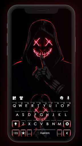 Android application Neon Hoodie Man Keyboard Backg screenshort