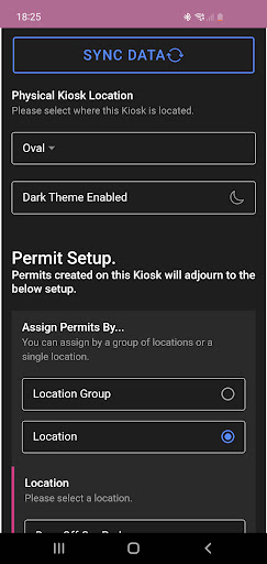 Android application ParkSmart Kiosk screenshort
