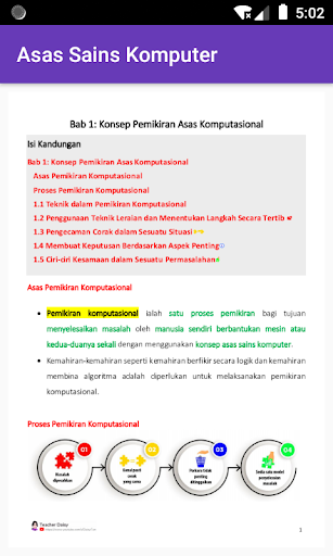 Android application Asas Sains Komputer screenshort
