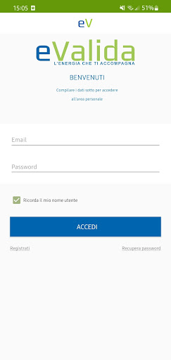 Android application eValida screenshort