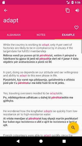 Albanian English Dictionary Screen 3