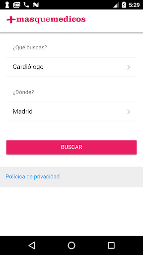 Android application Masquemedicos screenshort