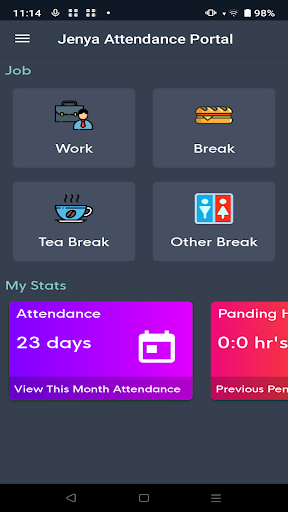 Jenya Attendance Portal Screen 2