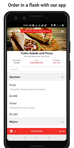 Android application Turko Kebab and Pizza screenshort