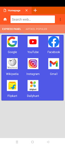 Android application Indian Browser screenshort