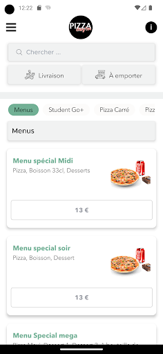 Android application Pizza Chez Toi screenshort