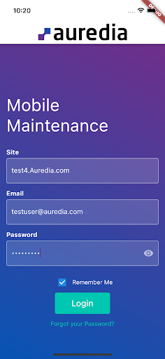 Android application Auredia Mobile Maintenance screenshort