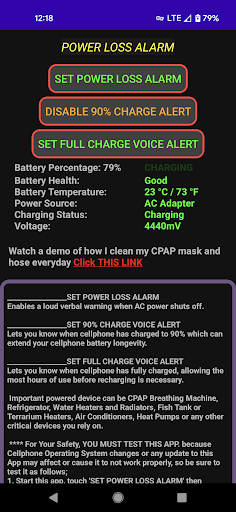 Power Loss Alarm Screen 3