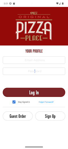 Android application The Original Pizza Place screenshort
