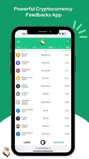 Android application CoinFeedback.io screenshort