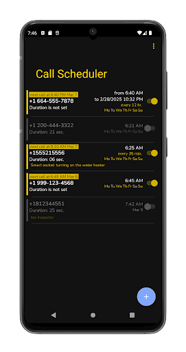 Android application Call Scheduler screenshort