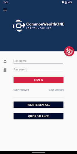 Android application CommonWealth One FCU screenshort