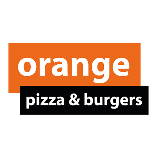 orange pizza & burgers logo