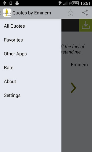 Android application Quotes by Eminem screenshort