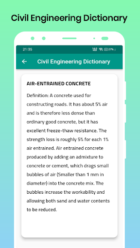 Civil Engineering Dictionary Screen 2