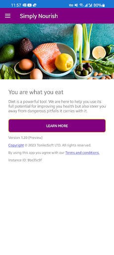 Android application Simply Nourish screenshort