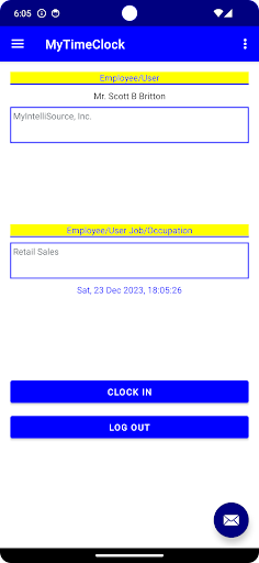 Android application MyTimeClock: Schedule/Tracker screenshort