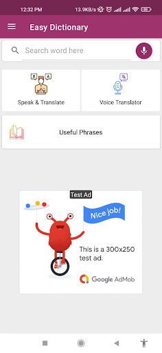 Android application Speak and Translate Translator screenshort