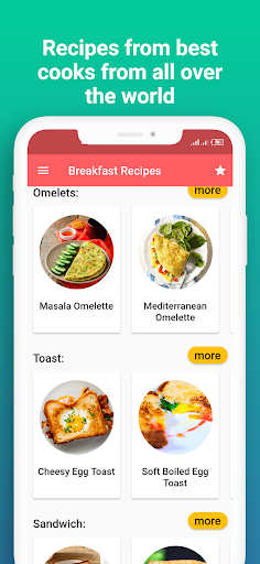 Screenshot of Breakfast Recipes offline
