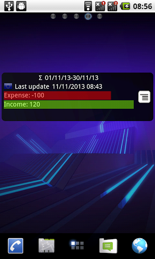 Budget Control Widget Screen 2