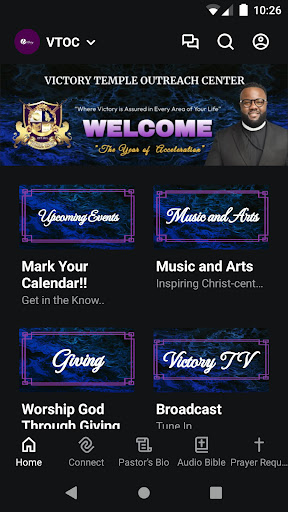Android application Victory Temple Outreach Center screenshort