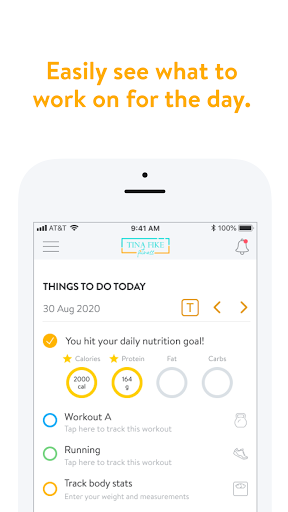 Android application Tina Fike Fitness screenshort