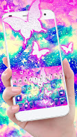 Shining Butterfly Galaxy Keyboard Theme