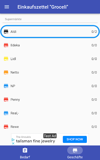 Grocery List "Groceli" Screen 2