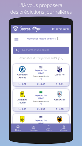 Android application Soccer Algo screenshort