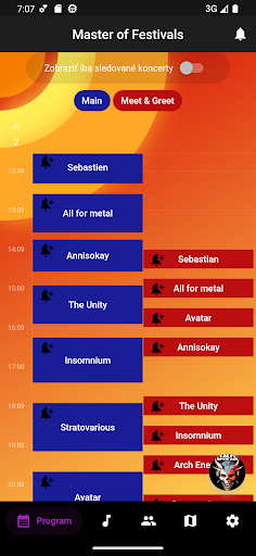 Android application Master of Festivals screenshort
