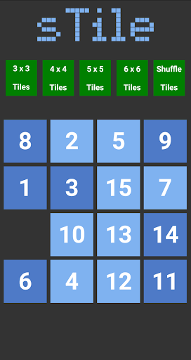 The sliding tile puzzle Screen 3