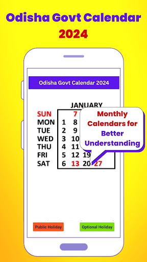 Android application Odisha Govt Calendar 2024 screenshort