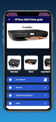 Android application HP Envy 4520 Printer guide screenshort