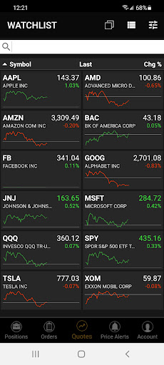 Android application Sterling Trader screenshort