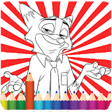 coloring zootopia icon