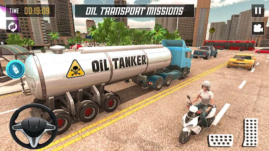 米国の石油タンカーのシム:トラックゲーム