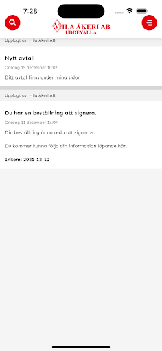 Android application Mila Åkeri screenshort