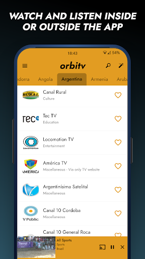 Orbitv: World TV Channels Screenshot 3 - AppWisp.com