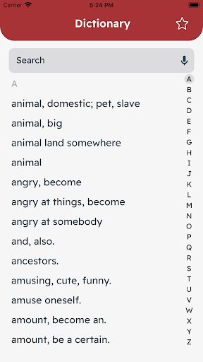 Seneca Dictionary Screen 2