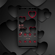 Red Black Paper Hearts Theme
