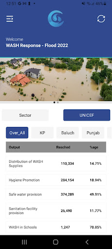 Android application WASH FLOOD REACHED screenshort