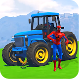 Superheroes Tractor Stunt Racing Games icon