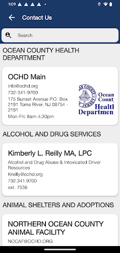 Ocean County Health Department Screen 2