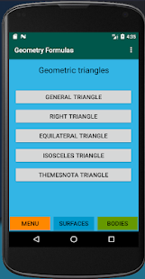 Geometry formulas