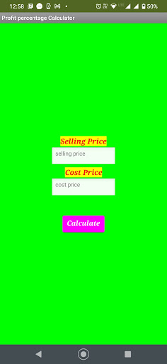 Profit Percentage Calculator Screen 2