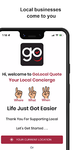 Android application GoLocal Quote - Consumers screenshort