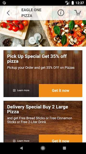Screenshot of Eagle One Pizza