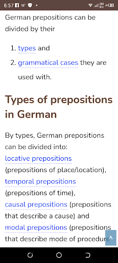 Android application German Prepositions screenshort