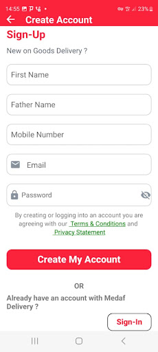 Android application Medaf Driver screenshort