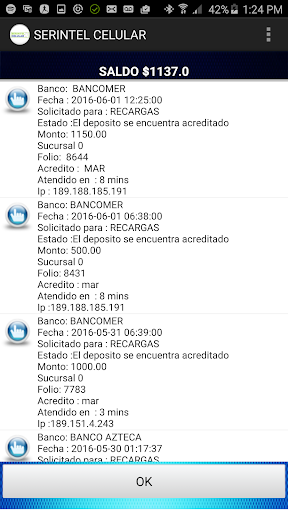 Serintel Recargas Screen 2